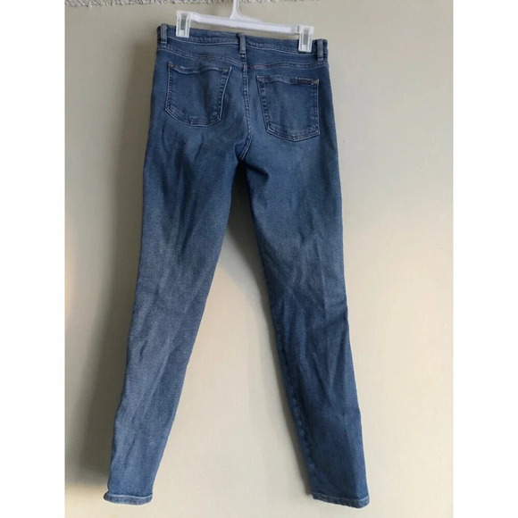 7 for All Mankind High Waist Ankle Skinny Blue Jeans sz 28 - Picture 2 of 6